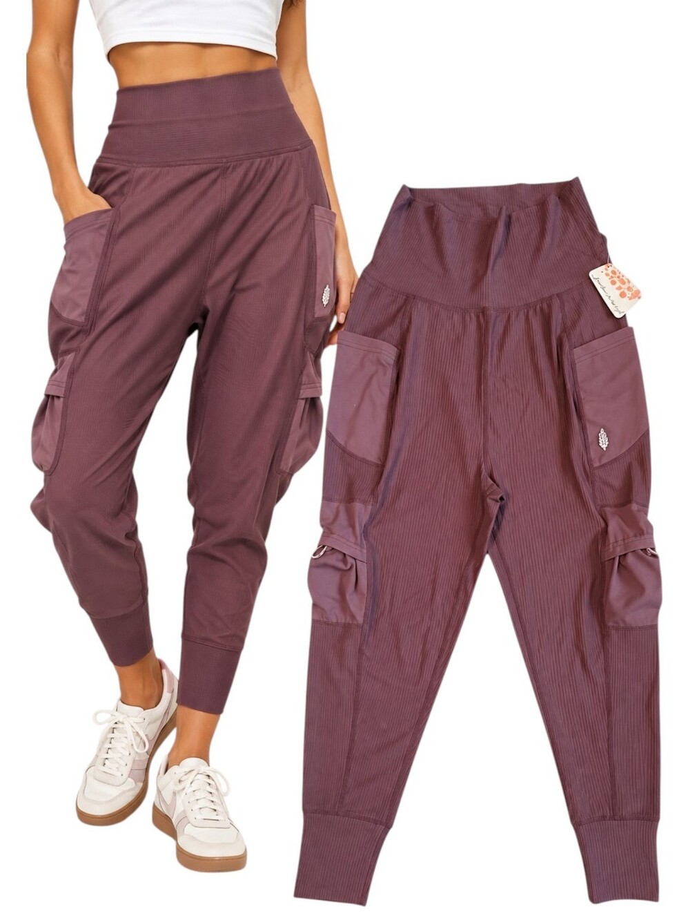 Free People FP Movement Take A Hike Harem Pants XS FIG NWT
